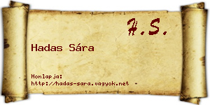 Hadas Sára névjegykártya